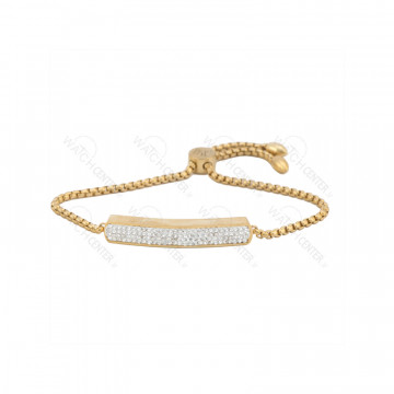 دستبند زنانه نگین دار(سفید) طلایی
